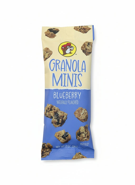 Buc-ee's Blueberry Granola Minis bag, front view