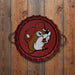 This large red metal bottle cap tray features the beaver logo and handles — perfect for parties, snacks, and décor.