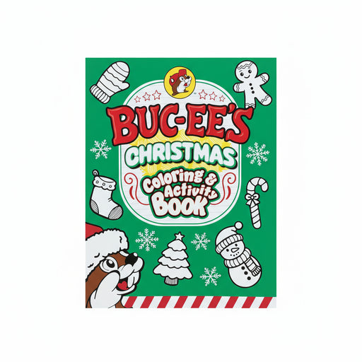 Buc-ee's Christmas Coloring Book with pages and activities all Christmas and Buc-ee's related. 