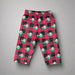 Front view of Infant Buc-ee's Christmas plaid pajama pants with red and green checkered pattern and beaver logo