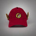 A red corduroy Buc-ee’s hat featuring plush ear flaps and the iconic Buc-ee’s logo embroidered on the front.




