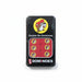 Buc-ee's Dominoes are in a black case with red dominoes. 