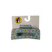 A flat-lay photograph of a Buc-ee’s branded hair claw clip on a white retail display card, arranged against a plain white background. The cliip is a rectangular, open-frame claw clip with a vibrant teal base, featuring a pattern of white daisies, colorful butterflies, and the Buc-ee's beaver logo with a purple hat.
