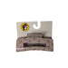 A flat-lay photograph of a Buc-ee’s branded hair claw clip on a white retail display card, arranged against a plain white background. The clip is a rectangular, open-frame claw clip with a pastel pink base decorated with a repeating pattern of white daisies and the Buc-ee's beaver logo in a purple hat.