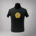 Buc-ee's "Enjoy the Little Things" Sunflower Shirt is a charcoal gray shirt with a sunflower on the front with Buc-ee in the middle. 