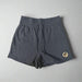 Buc-ee's Fleece Shorts. Indigo color with the Buc-ee's logo in the bottom left corner. 