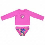 Buc-ee's Girl's Tropical Floral Print Swim Set on a white background. 