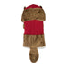 The back view of the Buc-ee's Plush Golf Club Headcover shows the rear of the beaver mascot. It features a solid red fabric section representing its shirt, soft brown plush fur on the head and lower body, and a flat, quilted brown tail at the bottom. A white plush trim lines the base, and the top shows the back of the iconic red baseball cap.