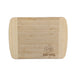 Top-down view of a Buc-ee's Cutting Board. a rectangular, multi-tone bamboo Hana cutting board with vertical light bands, featuring a detailed laser-etched Buc-ee's beaver logo in the lower right corner. Displayed on a clean white background.