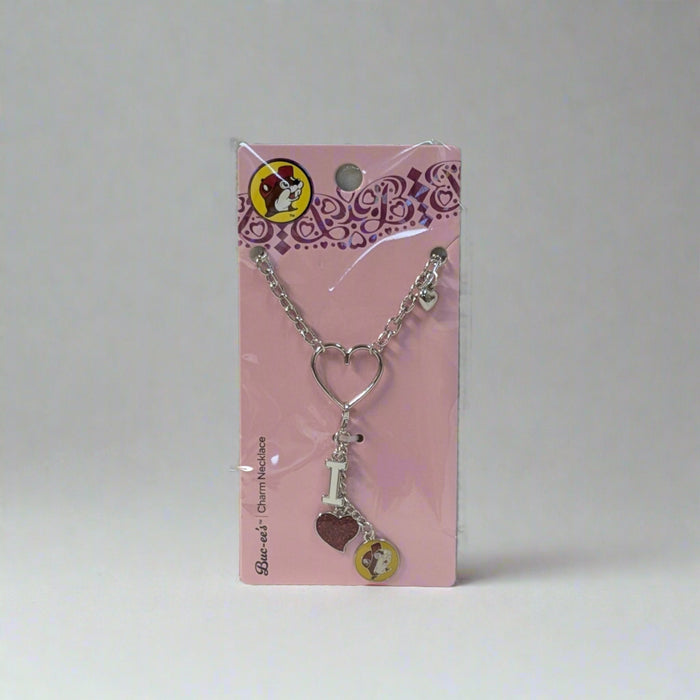 Buc-ee's Heart Charm Necklace