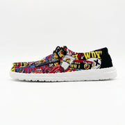 Buc-ee's HeyDude Womens Shoe side view white background.