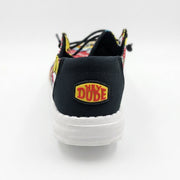 Buc-ee's Hey Dude Shoe back end white background.