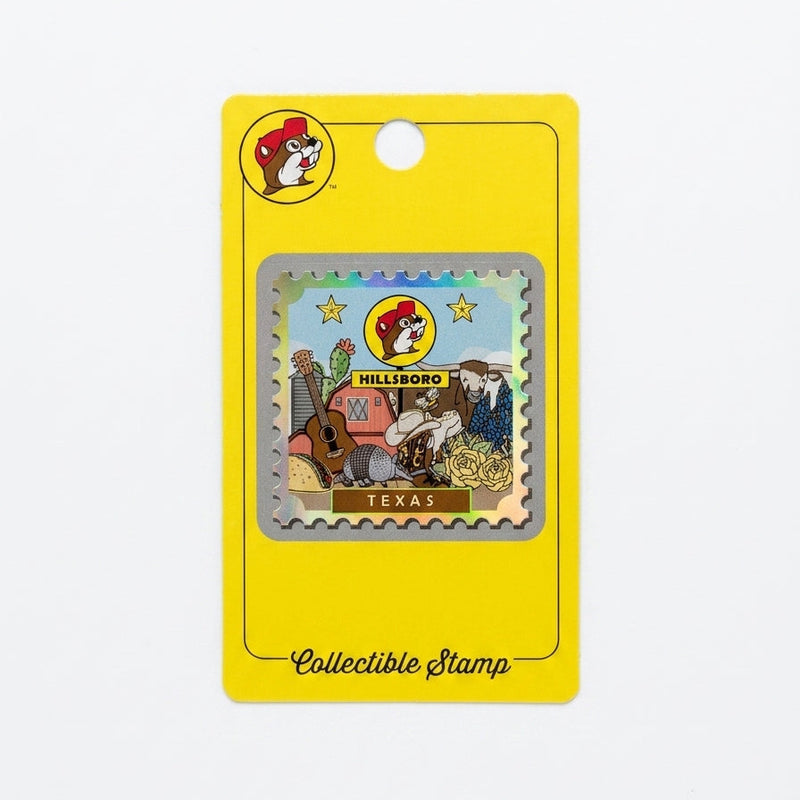 Buc-ee's Hillsboro Collectible Stamp white background.