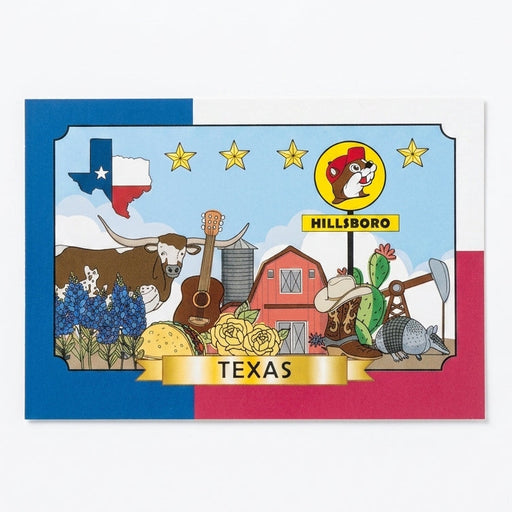 Buc-ee's Hillsboro Postcard white background.