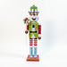 Buc-ee's Holiday Nutcracker - 2025 is holding a Lollipop and its a light green and blue with candies. 