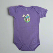 Buc-ee's Infant Easter Shirt purple with a easter bunny Buc-ee on the front. 
