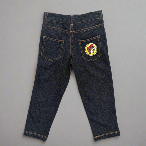 Buc-ee's Jeans for Kids with logo on back pocket. 