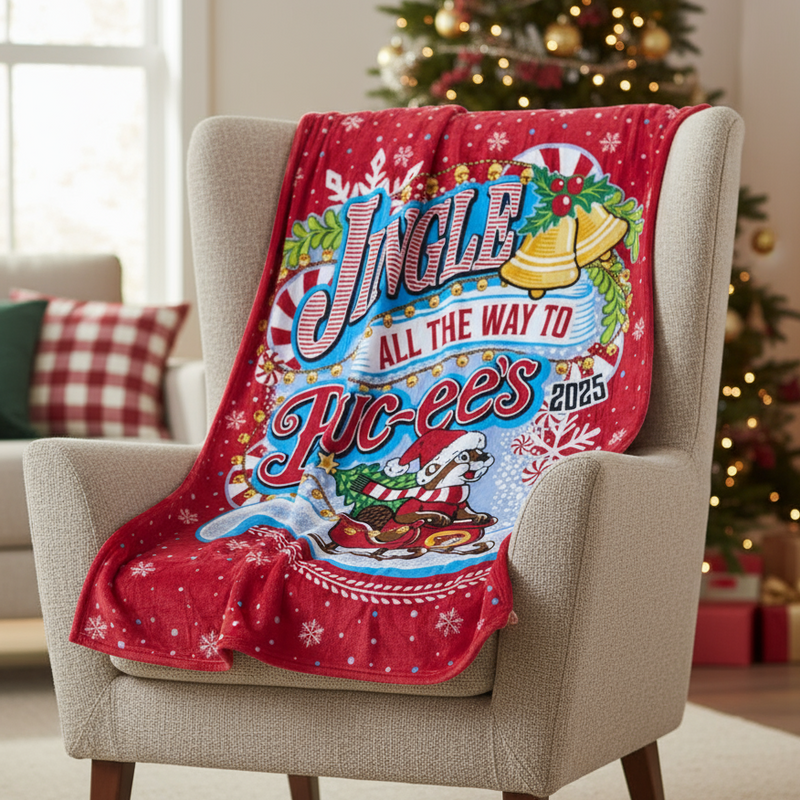 Buc-ee's "Jingle All The Way" Blanket