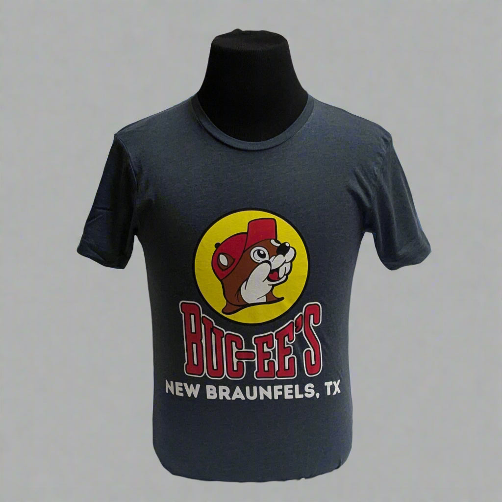 Navy Buc-ee's Location Shirt- New Braunfels, TX