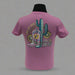 Buc-ee's "Love Me Some Boots & Buc-ee's" Shirt Back. Cacts with a boot and flowers around. Buc-ee's beaver logo on boot. 