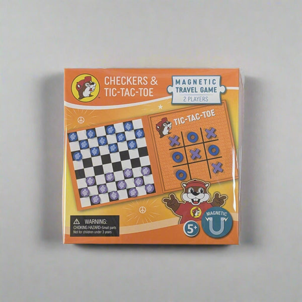 Buc-ee's Magnetic Travel Game Checkers & Tic-Tac-Toe | Available