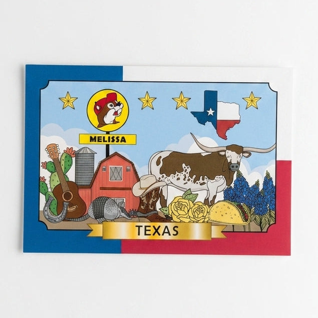 Buc-ee's Melissa Postcard white background.