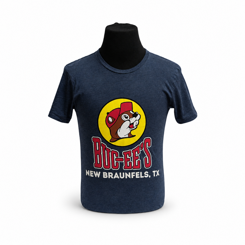 Buc-ee's Navy Blue Location Shirt - New Braunfels, TX