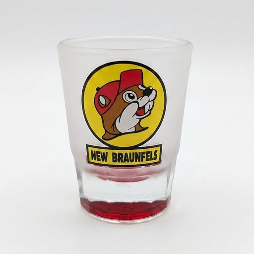 Buc-ee's New Braunfels Shot Glass white background.