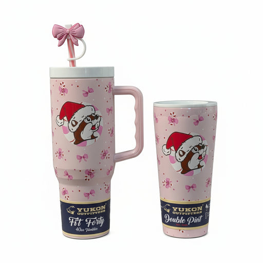 Buc-ee's Pink Candy Cane Christmas Tumblers