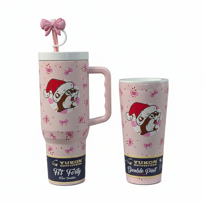 Buc-ee's Pink Candy Cane Christmas Tumblers