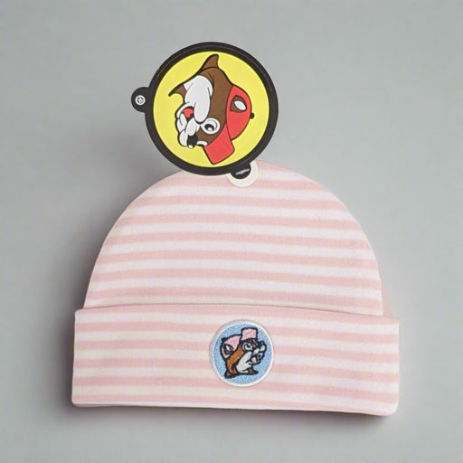 Buc-ee's Pink Striped Infant Knit Cap