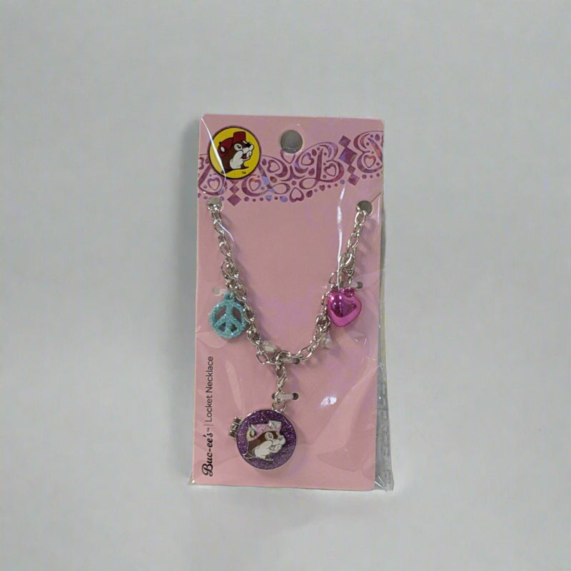 Buc-ee's Purple Locket Necklace
