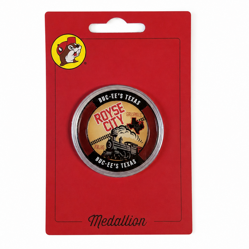 Buc-ee's Royse City Collectible Medallion white background.