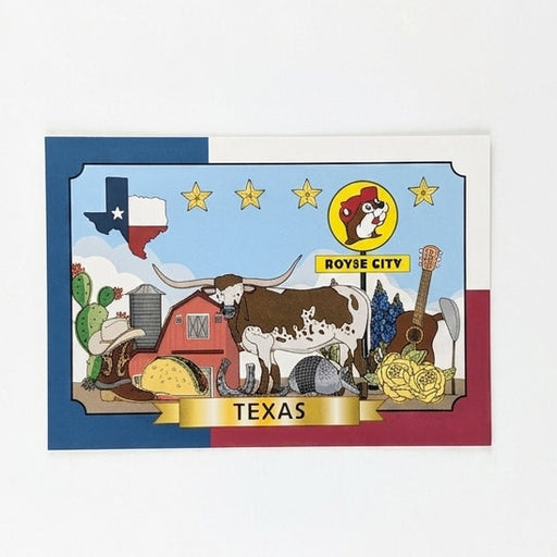 Buc-ee's Royse City Postcard white background.