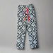 Buc-ee's Sherpa Cozy Pants. Gray fuzzy pajama pants with the Buc-ee's logo all over with red drawstrings. 