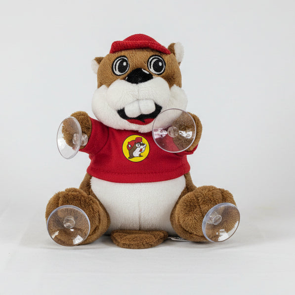 Buc-ee's Suction Cup Plush Classic white background.
