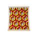 A square Swedish dishcloth featuring a repeating pattern of the classic Buc-ee's logo—the beaver mascot wearing a red hat inside a yellow circle—set against a solid red background.