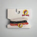 Buc-ee's Telephone Cord Hair Tie. Red, Black, and white colors.