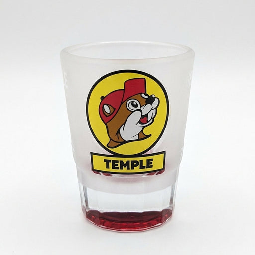 Buc-ee's Temple Shot Glass Classic white background.