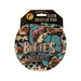 A round Buc-ee's silicone non-slip jar opener with a Western theme, showcasing a turquoise cutout of Texas, a cow print background, and the text "Buc-ee's Texas". Displayed on a clean white background.