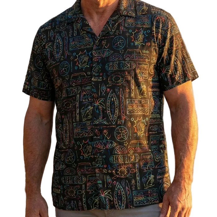 Buc-ee's Men's Neon Tiki Camp Shirt