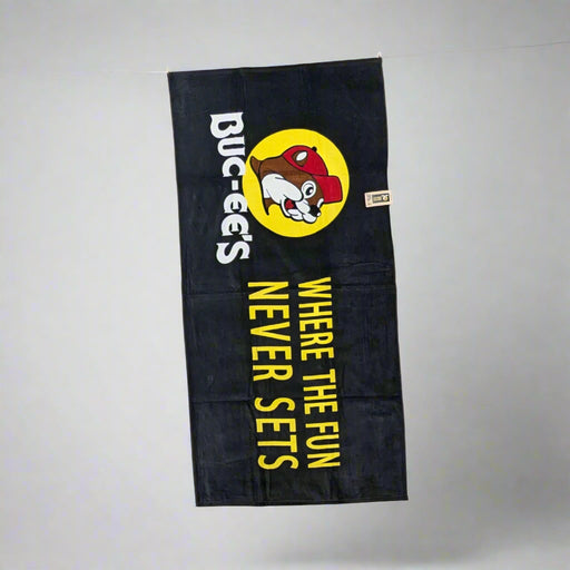 Black Buc-ee's towel "where the fun never ends"