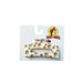 A white hair claw clip displayed on a white branded backing card. The clip features an all-over pattern of the classic yellow and red Buc-ee's beaver logo interspersed with small red and yellow hearts. The backing card includes a larger Buc-ee's logo and the brand name in red text.