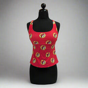 Buc-ee's Women's Red Logo Tankini Top. Red with Buc-ee's logos all over it. 