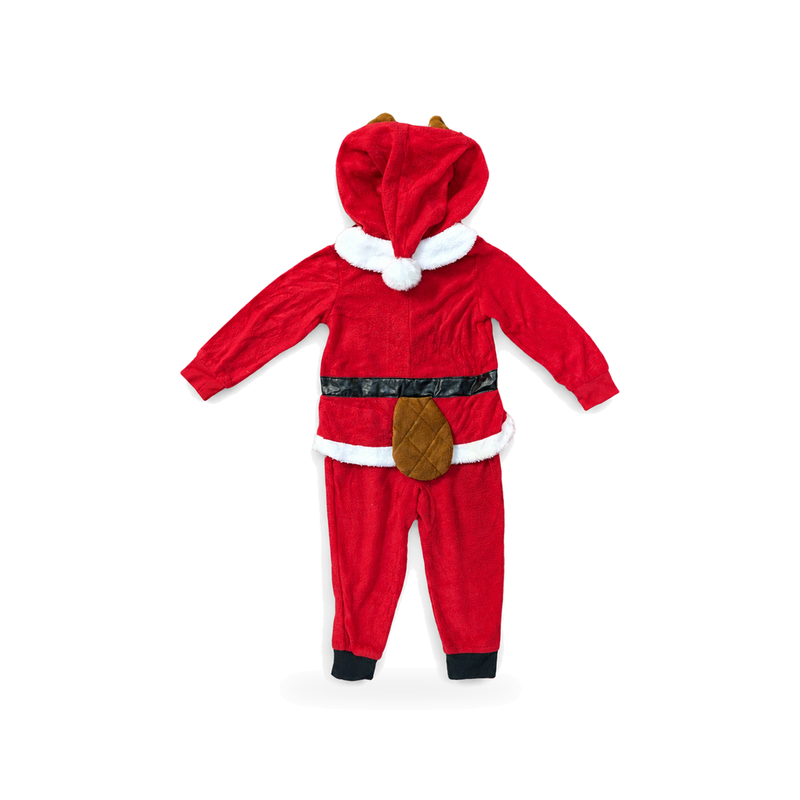 Back of the toddler and youth Buc-ee's Santa union suit with tail patch