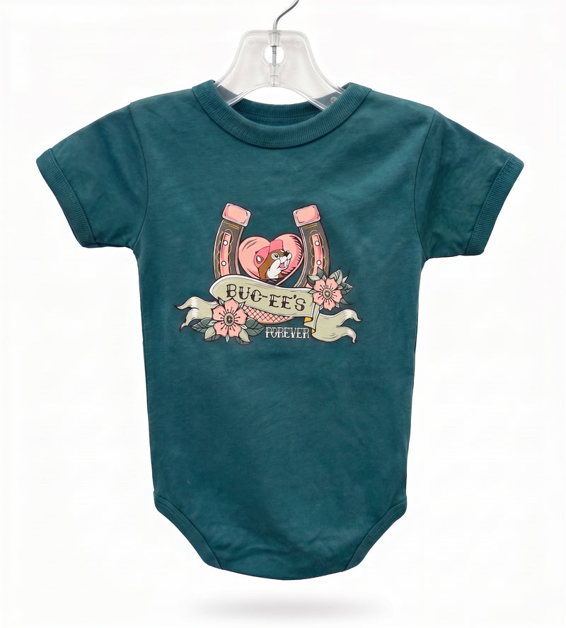 Buc-ee's Forever Teal Horseshoe Infant Onesie