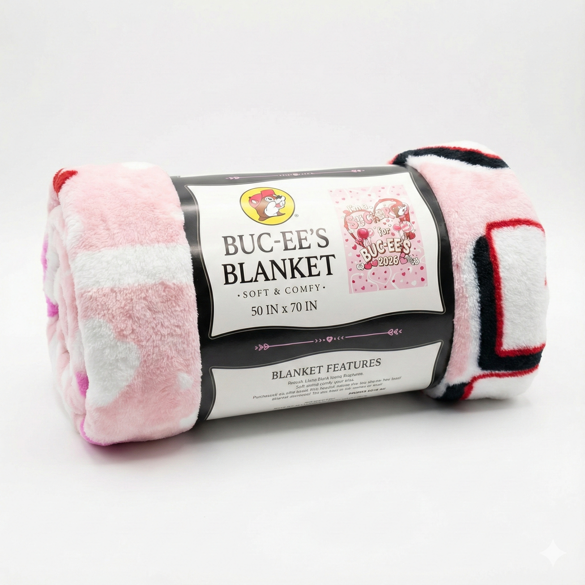Buc-ee's Valentine's 2026 Plush Throw Blanket - 