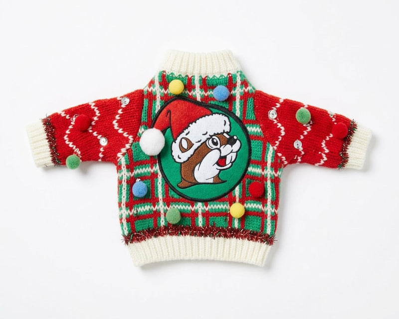 Buc-ee's Plaid Ugly Wine Bottle Sweater