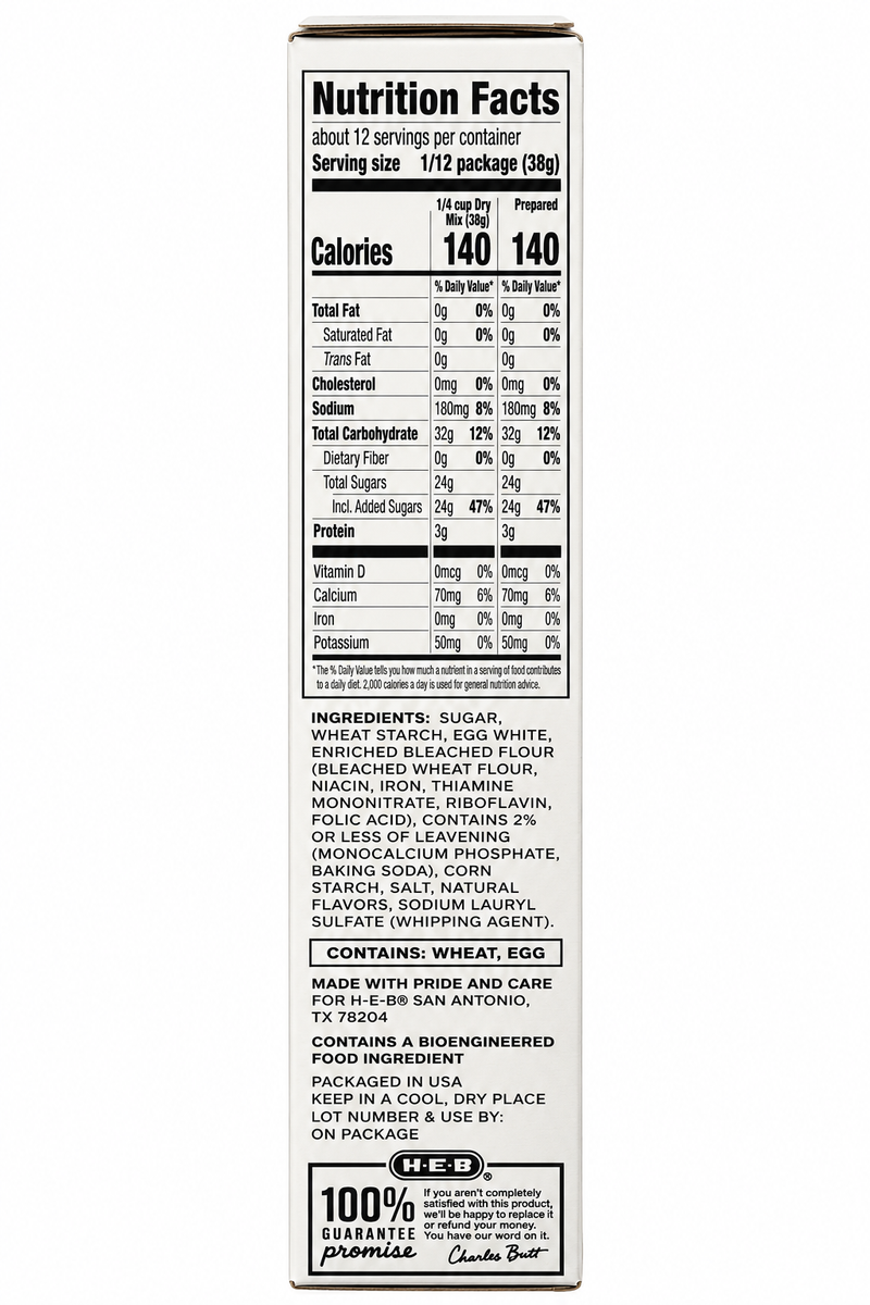 H-E-B The Baker's Scoop Premium Angel Food Cake Mix