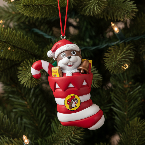 Buc-ee's Striped Stocking Ornament